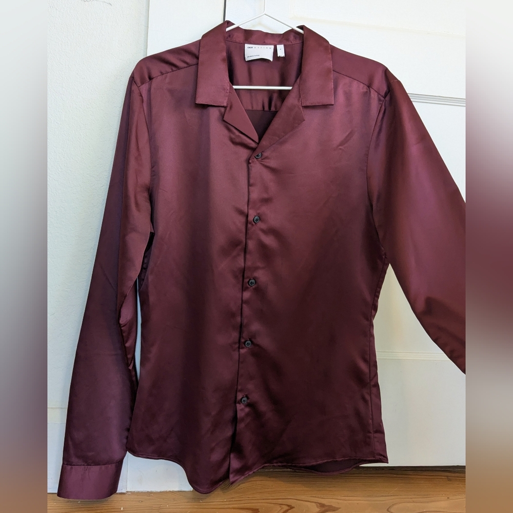 ASOS Men's Burgundy Shirt